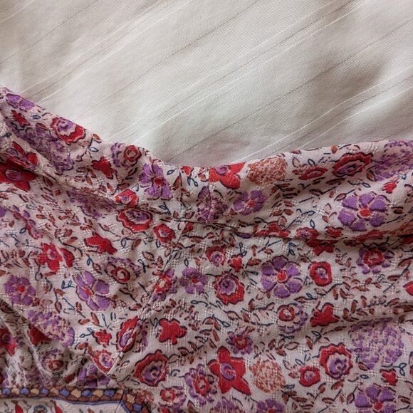 Vintage Knox Rose Floral Red Top Ruffled Sleeves (size M) - Picture 7 of 7